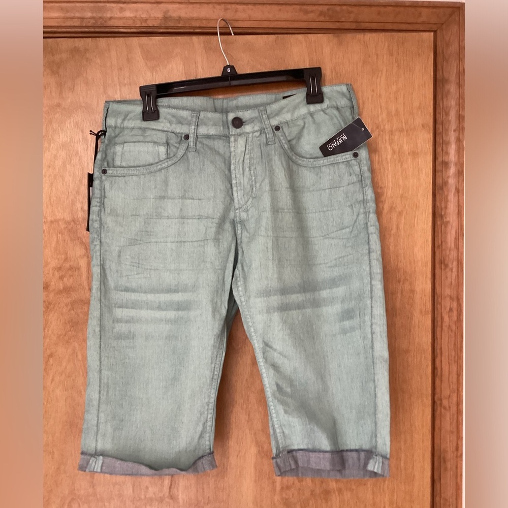 Buffalo,,32,Men's Light Green Denim Shorts